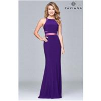Black Faviana 7921 - 2-piece Jersey Knit Sheer Simple Dress - Customize Your Prom Dress