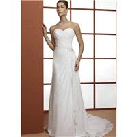 Timeless A line Chiffon Floor Length Sweetheart Wedding Dress With Ruching - Compelling Wedding Dres