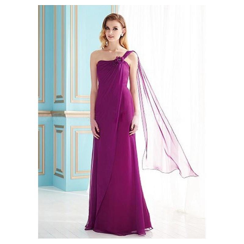 My Stuff, Fabulous Silk Like Chiffon A-Line One Shoulder Neckline Full Length Mother of the Bride Dr