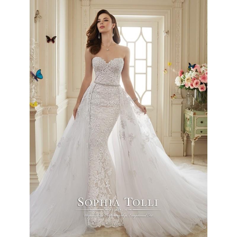 My Stuff, Sophia Tolli Y11652 Maeve Wedding Dress - Long 2 PC, Fit and Flare Sophia Tolli Halter, St