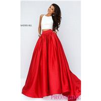 Two Piece Ivory Top Red Ball Gown with Pockets by Sherri Hil - Discount Evening Dresses |Shop Design