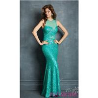 Floor Length Sleeveless Sequin Sheer Prom Dress - Discount Evening Dresses |Shop Designers Prom Dres
