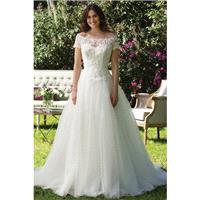 Style 3956 by Sincerity Bridal - Off-the-shoulder Short sleeve Ballgown LaceSatinTulle Chapel Length