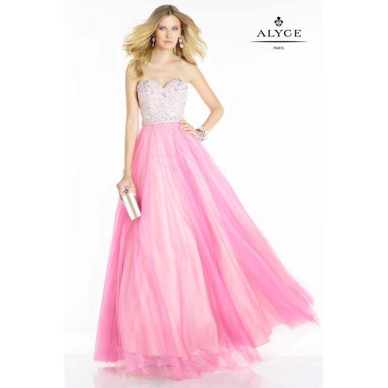 My Stuff, Alyce Prom 6610 Bright Pink/Nude,Turquoise/Nude,Light Pink/White Dress - The Unique Prom S