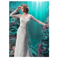 Fabulous Lace Scoop Neckline Mermaid Wedding Dresses with Beaded Lace Appliques - overpinks.com