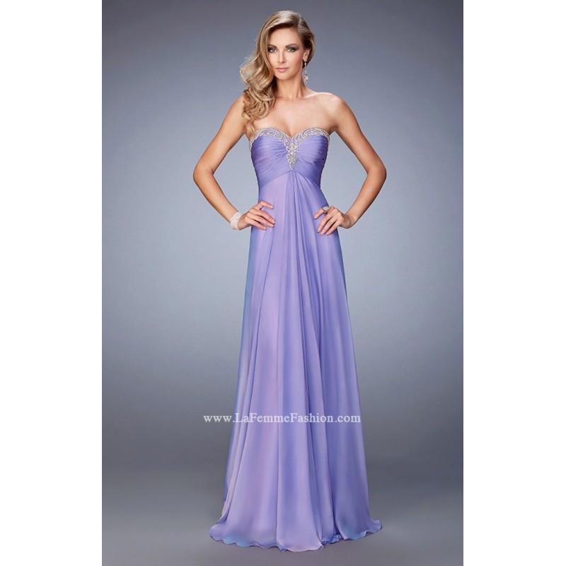 My Stuff, Cloud Blue La Femme 22115 - Chiffon Open Back Dress - Customize Your Prom Dress