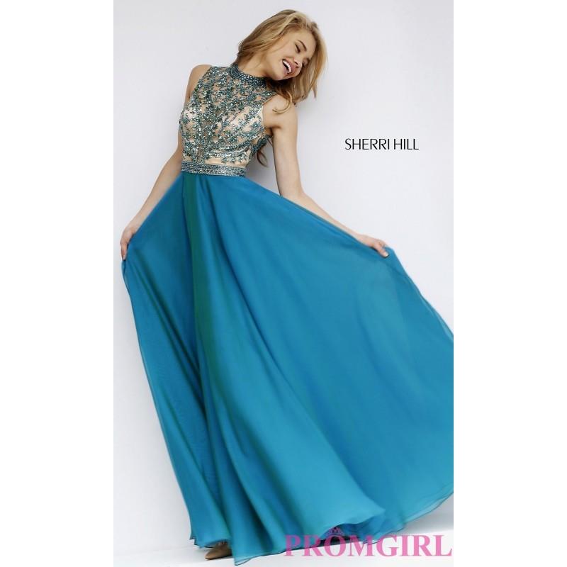 My Stuff, Floor Length Sleeveless Sherri Hill Dress with Illusion Bodice - Discount Evening Dresses