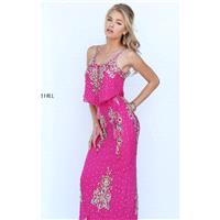 Fuchsia/Multi Beaded Long Gown by Sherri Hill - Color Your Classy Wardrobe