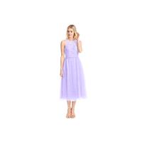 Lilac Azazie Eva - Tulle And Lace Back Zip Scoop Tea Length Dress - The Various Bridesmaids Store