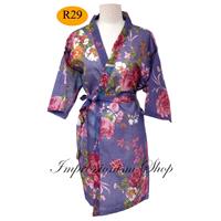 Flora Blue Violet Robes, For Bride Kimono, Robes bridesmaids robes,  Maid of honor, spa robe beac, C