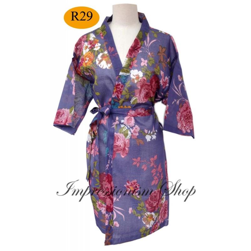 My Stuff, Flora Blue Violet Robes, For Bride Kimono, Robes bridesmaids robes,  Maid of honor, spa ro