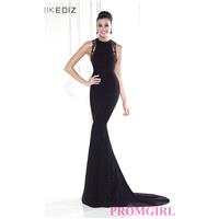 Floor Length High Neck Dress by Tarik Ediz - Brand Prom Dresses|Beaded Evening Dresses|Unique Dresse