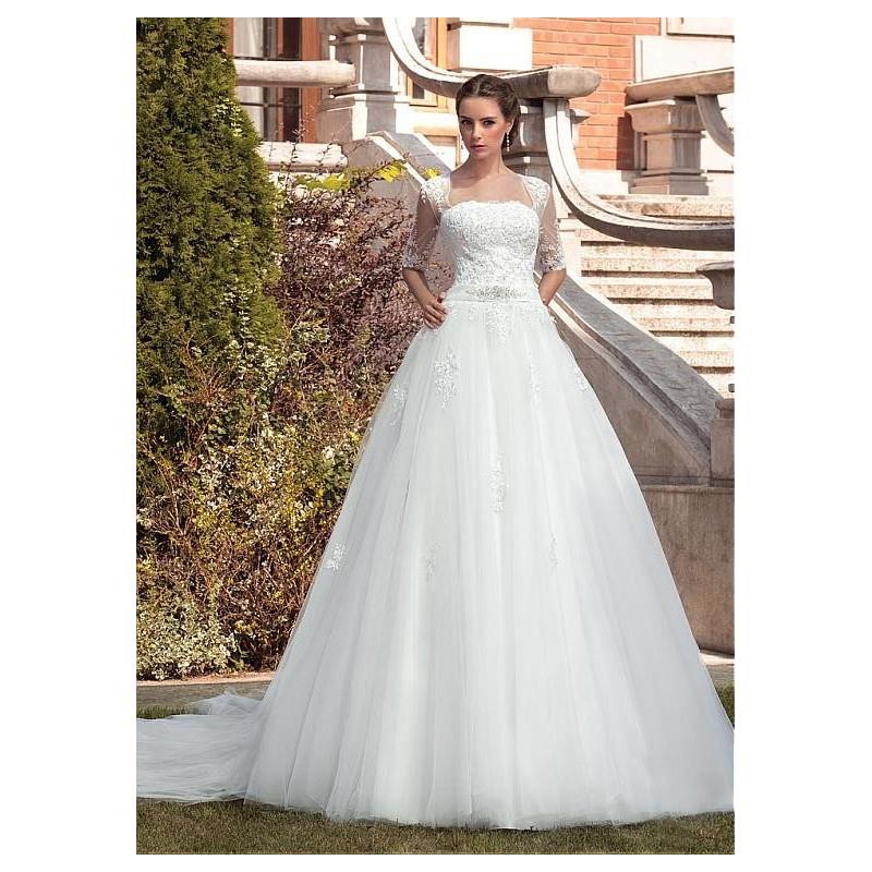 My Stuff, Vintage Tulle Square Neck Ball Gown Wedding Dresses With Lace Appliques - overpinks.com