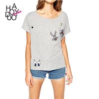 Streets of 2017 summer dress new animal print slim short sleeve t-shirt woman - Bonny YZOZO Boutique