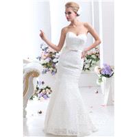 Sparkle Trumpet-Mermaid Sweetheart Sweep-Brush Train Lace Wedding Dress CWLT130D3 - Top Designer Wed