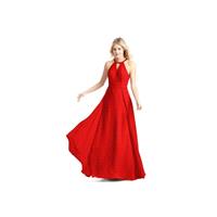 Red Azazie Melody - Halter Back Zip Floor Length Chiffon Dress - Cheap Gorgeous Bridesmaids Store