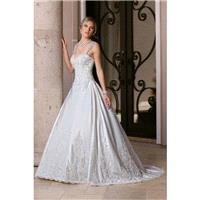 Style 50352 by DaVinci Bridal - Sleeveless Floor length LaceSatin A-line Semi-Cathedral Sweetheart D