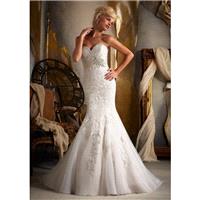 Mori Lee 1903 Fit and Flare Sweetheart Neckline Embroidered - Mermaid Strapless, Sweetheart Long Wed