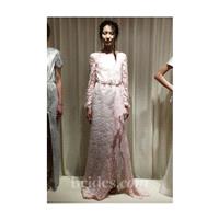 Houghton - 2013 - Long Sleeve Pink Lace Sheath Wedding Dress - Stunning Cheap Wedding Dresses|Prom D
