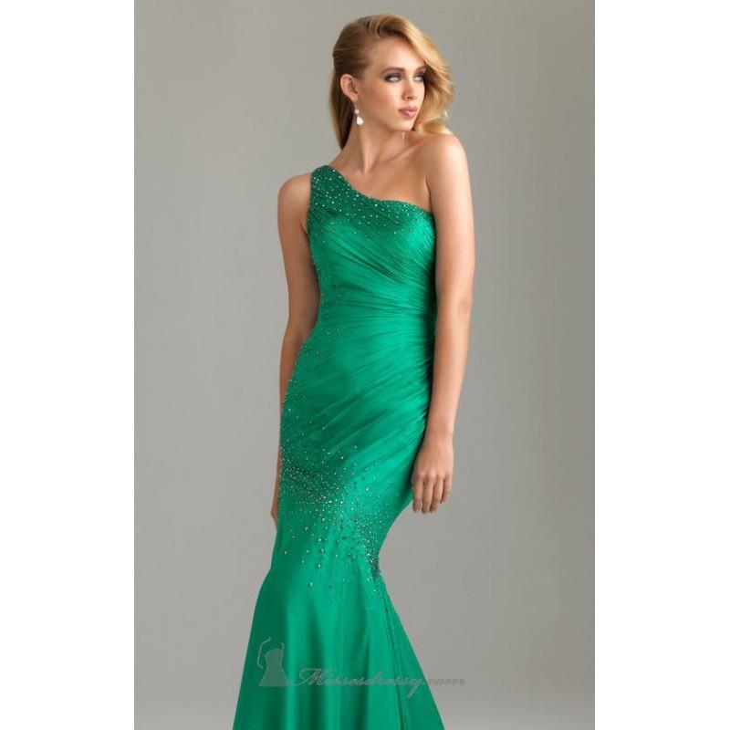 My Stuff, Ruched Bodice Beaded Gown by NightMoves by Allure A500 - Bonny Evening Dresses Online