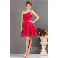 Sweet A-Line Strapless Short-Mini Chiffon Lace Up-Corset Party Dress with Flower COLB13010 - Top Des