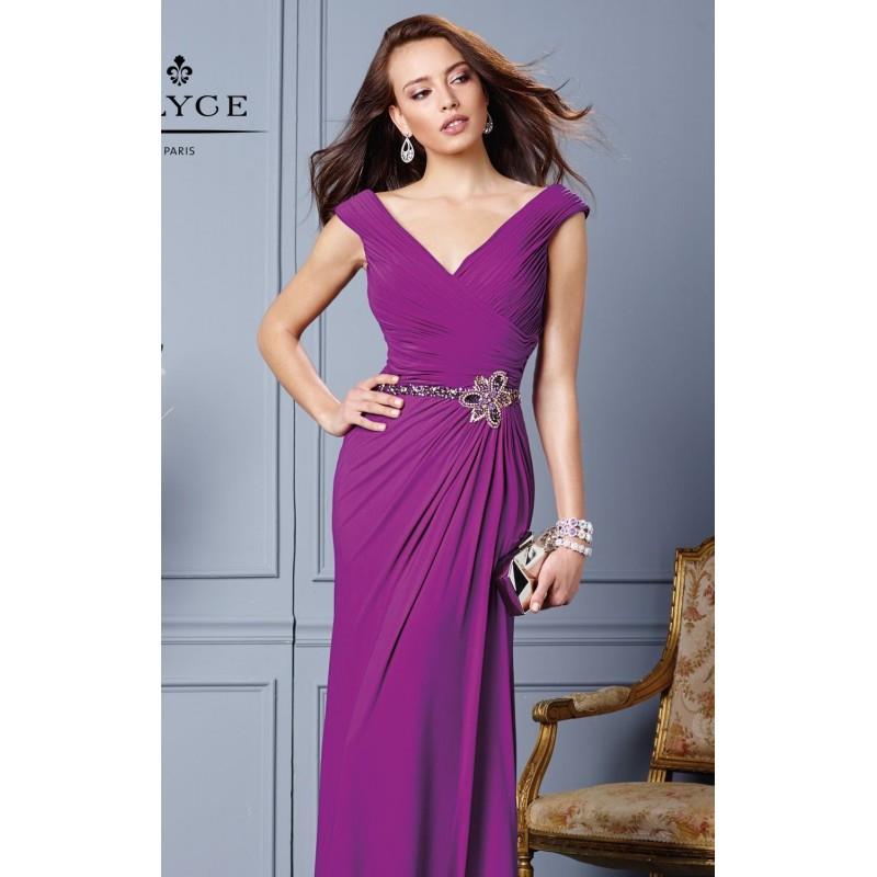 My Stuff, Magenta Surplice Nech Ruched Gown by Alyce Jean De Lys - Color Your Classy Wardrobe