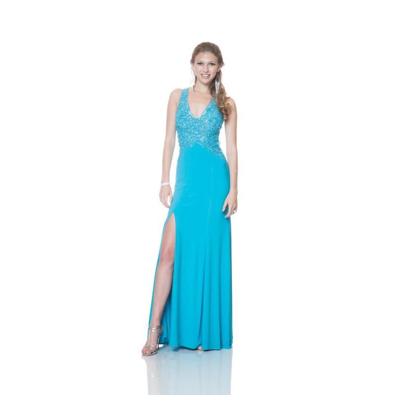 My Stuff, Shimmer by Bari Jay P1815 Lace Jersey Prom Dress - Brand Prom Dresses|Beaded Evening Dress