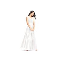 Ivory Azazie Cheryl - V Neck Floor Length Illusion Chiffon And Lace Dress - Charming Bridesmaids Sto