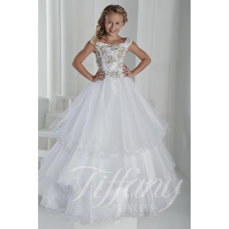 wedding, Tiffany Princess 13406 Girls Ball Gown - Brand Prom Dresses|Beaded Evening Dresses|Charming