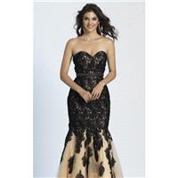 Black Strapless Beaded Mermaid Gown by Dave and Johnny - Color Your Classy Wardrobe