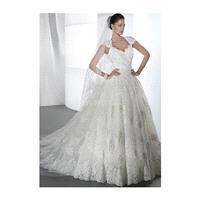 Vintage A line Lace Floor Length Queen Anne Wedding Dress With Appliques - Compelling Wedding Dresse