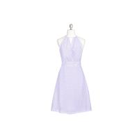 Lilac Azazie Karen - Chiffon Halter Bow/Tie Back Knee Length Dress - Charming Bridesmaids Store