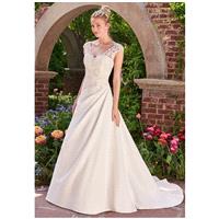 Rebecca Ingram Sigrid - A-Line V-Neck Natural Floor Chapel Satin Lace - Formal Bridesmaid Dresses 20