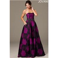 Jovani Purple Print Long Dress 22730 -  Designer Wedding Dresses|Compelling Evening Dresses|Colorful
