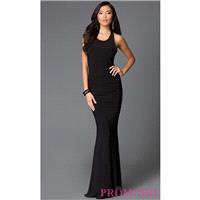 Sleeveless Black Floor Length Open Back Dress - Brand Prom Dresses|Beaded Evening Dresses|Unique Dre