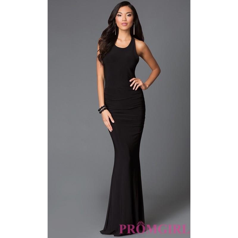 My Stuff, Sleeveless Black Floor Length Open Back Dress - Brand Prom Dresses|Beaded Evening Dresses|