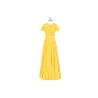 Marigold Azazie Kara - Floor Length Back Zip Chiffon Scoop Dress - Charming Bridesmaids Store