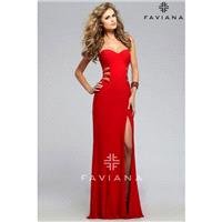 Faviana 7769 Red,Black Dress - The Unique Prom Store