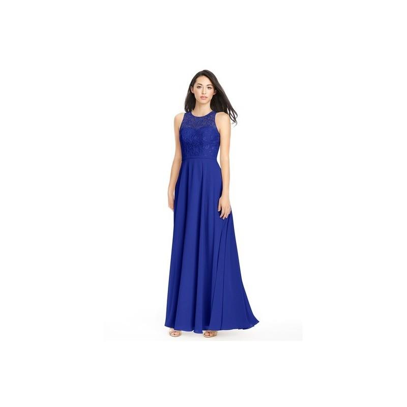 My Stuff, Royal_blue Azazie Frederica - Chiffon And Lace Floor Length Scoop Keyhole Dress - Cheap Go