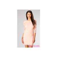 JU-ON-643976 - Short 3/4 Sleeve Lace Dress - Bonny Evening Dresses Online