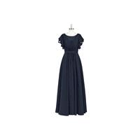 Dark_navy Azazie Daphne - Floor Length Chiffon Back Zip Scoop Dress - Charming Bridesmaids Store