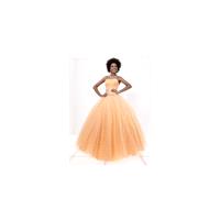2017 Stripe Ball Gown Strapless Organza Orange Strapless Long Prom Gown In Canada Prom Dress Prices