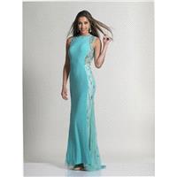 Dave and Johnny 2420 Jersey Gown with Sheer Beaded Sides - Brand Prom Dresses|Beaded Evening Dresses