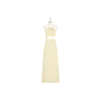 Champagne Azazie Rory - Floor Length Halter Strap Detail Chiffon And Charmeuse Dress - Cheap Gorgeou