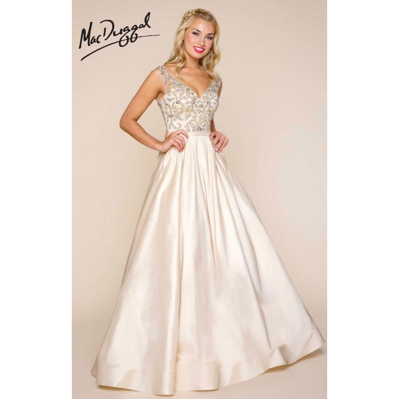 My Stuff, Gold Mac Duggal 77134H - Ball Gowns Long Dress - Customize Your Prom Dress
