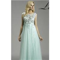 Green Beaded Boat Neck Gown by Lara Designs - Color Your Classy Wardrobe