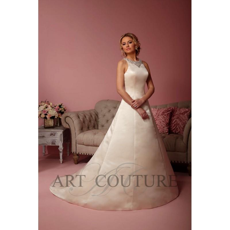 My Stuff, Eternity Bride Style AC500 by Art Couture - Coffee  Ivory  White Satin Keyhole Back Floor