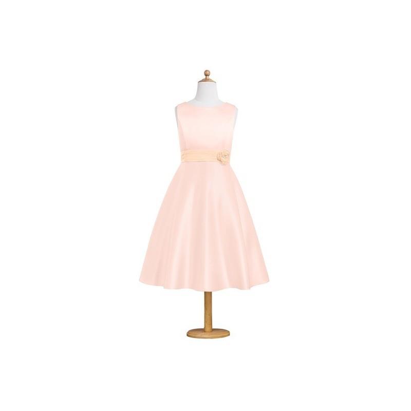 My Stuff, Pearl_pink Azazie Merida JBD - Organza And Satin Bow/Tie Back Tea Length Boatneck Dress -