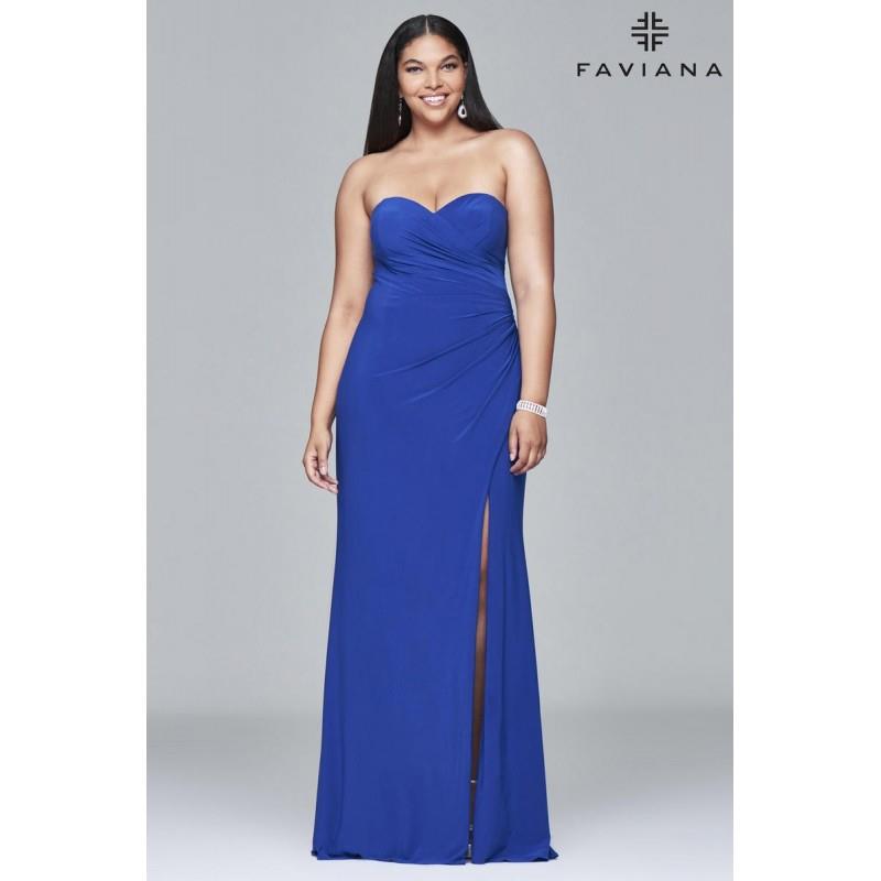 My Stuff, Faviana Plus Sizes 9413 Black,Bordeaux,Royal Dress - The Unique Prom Store