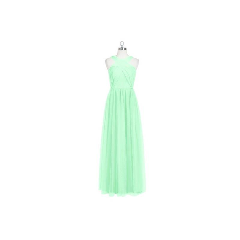 My Stuff, Mint_green Azazie Mallory - Back Zip Tulle And Lace V Neck Floor Length Dress - Cheap Gorg